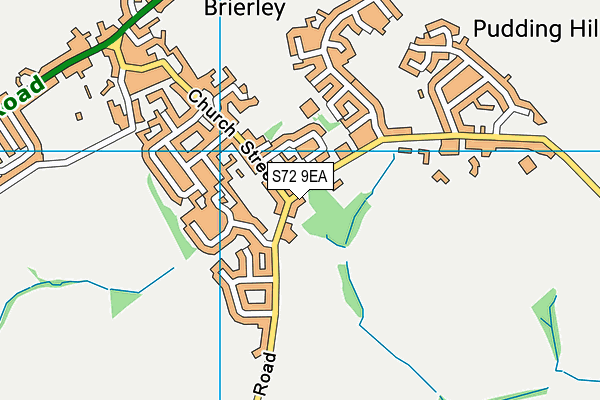 S72 9EA map - OS VectorMap District (Ordnance Survey)