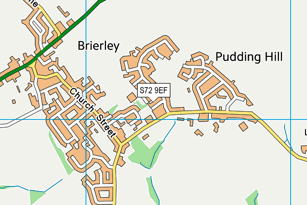 S72 9EF map - OS VectorMap District (Ordnance Survey)