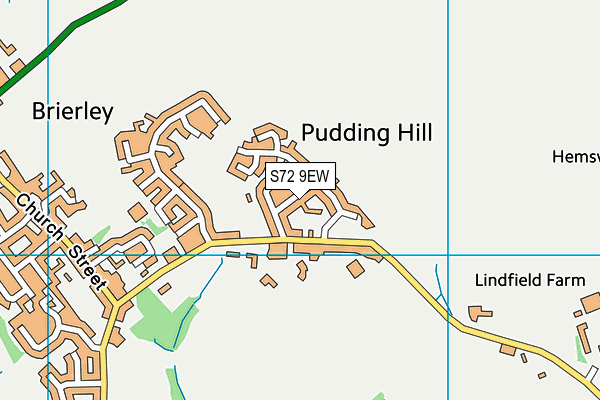 S72 9EW map - OS VectorMap District (Ordnance Survey)