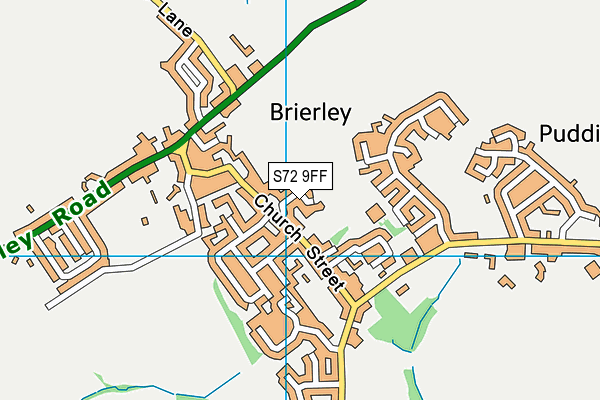 S72 9FF map - OS VectorMap District (Ordnance Survey)