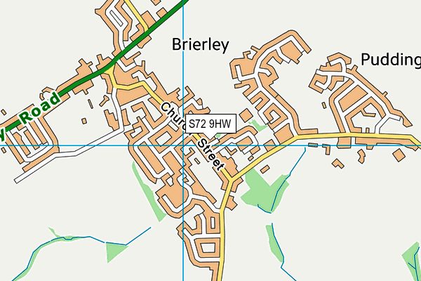 S72 9HW map - OS VectorMap District (Ordnance Survey)