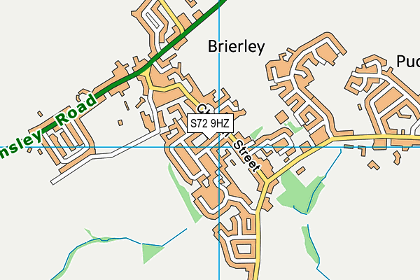 S72 9HZ map - OS VectorMap District (Ordnance Survey)