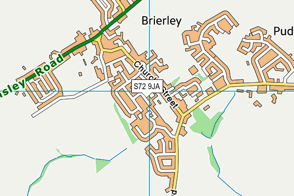 S72 9JA map - OS VectorMap District (Ordnance Survey)