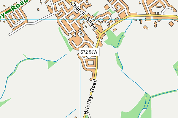 S72 9JW map - OS VectorMap District (Ordnance Survey)