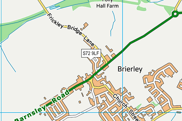 S72 9LF map - OS VectorMap District (Ordnance Survey)