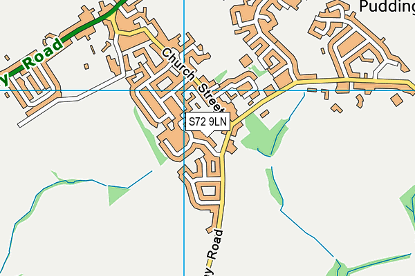 S72 9LN map - OS VectorMap District (Ordnance Survey)