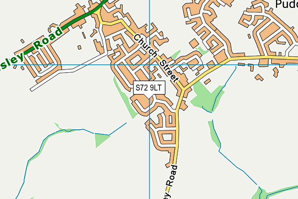 S72 9LT map - OS VectorMap District (Ordnance Survey)