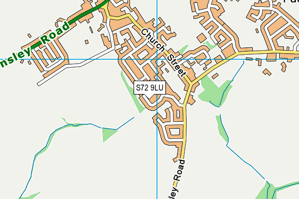 S72 9LU map - OS VectorMap District (Ordnance Survey)