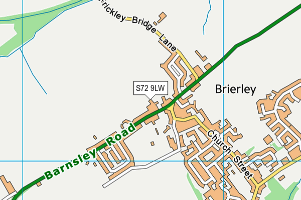 S72 9LW map - OS VectorMap District (Ordnance Survey)