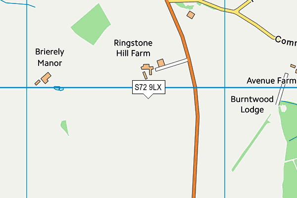 S72 9LX map - OS VectorMap District (Ordnance Survey)