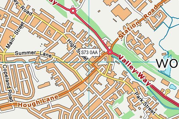 S73 0AA map - OS VectorMap District (Ordnance Survey)