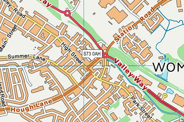 S73 0AH map - OS VectorMap District (Ordnance Survey)