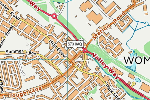 S73 0AQ map - OS VectorMap District (Ordnance Survey)