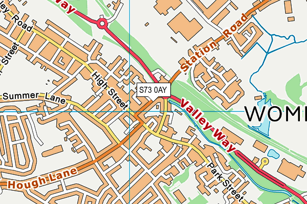 S73 0AY map - OS VectorMap District (Ordnance Survey)