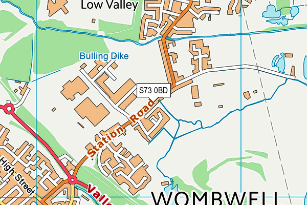 S73 0BD map - OS VectorMap District (Ordnance Survey)