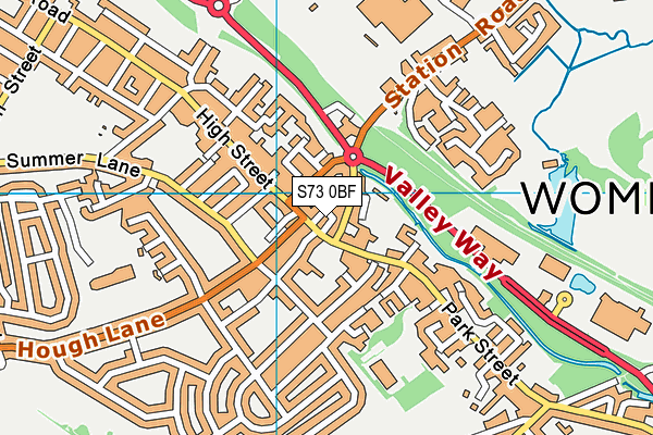 S73 0BF map - OS VectorMap District (Ordnance Survey)