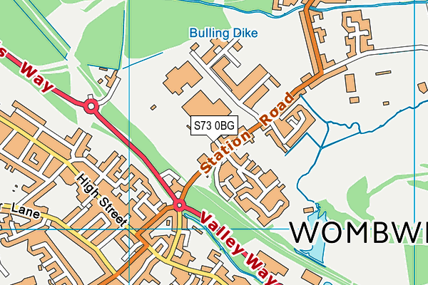 S73 0BG map - OS VectorMap District (Ordnance Survey)