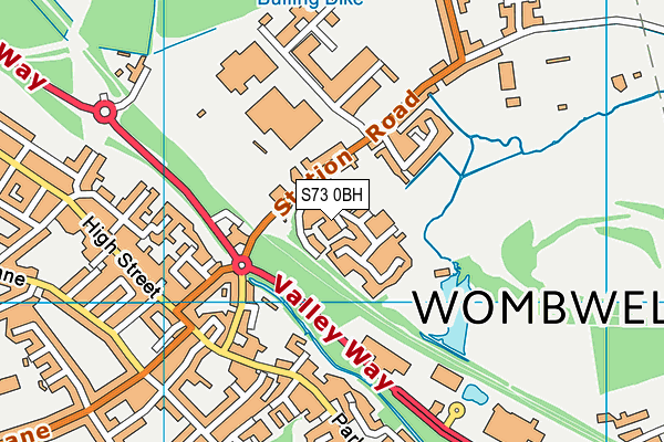 S73 0BH map - OS VectorMap District (Ordnance Survey)