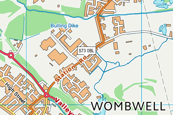 S73 0BL map - OS VectorMap District (Ordnance Survey)