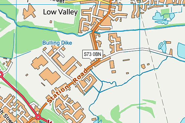 S73 0BN map - OS VectorMap District (Ordnance Survey)