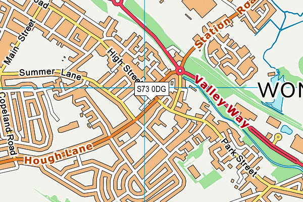 S73 0DG map - OS VectorMap District (Ordnance Survey)