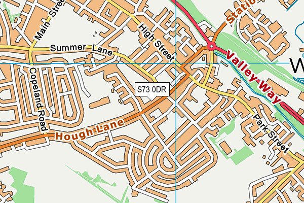 S73 0DR map - OS VectorMap District (Ordnance Survey)