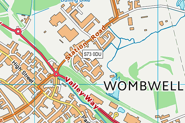 S73 0DU map - OS VectorMap District (Ordnance Survey)