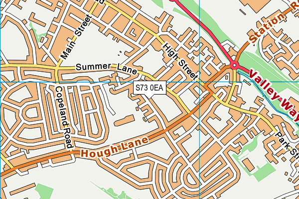 S73 0EA map - OS VectorMap District (Ordnance Survey)