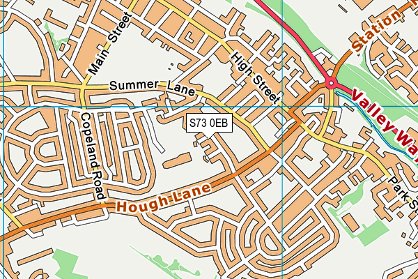 S73 0EB map - OS VectorMap District (Ordnance Survey)