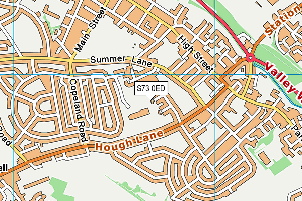 S73 0ED map - OS VectorMap District (Ordnance Survey)