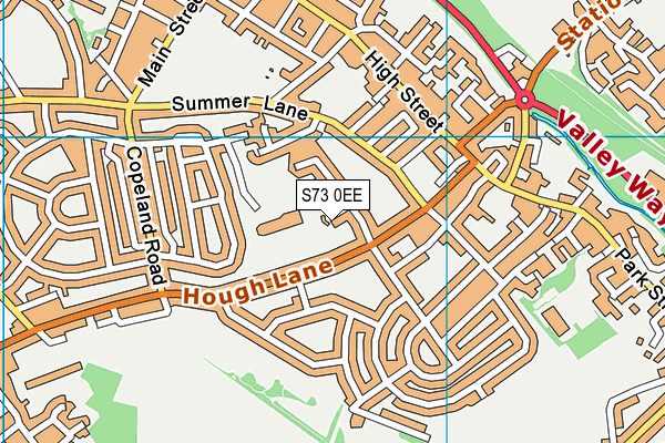 S73 0EE map - OS VectorMap District (Ordnance Survey)