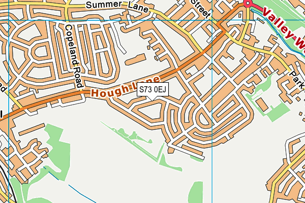 S73 0EJ map - OS VectorMap District (Ordnance Survey)