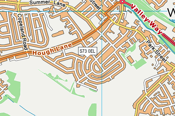 S73 0EL map - OS VectorMap District (Ordnance Survey)