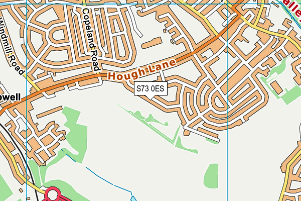 S73 0ES map - OS VectorMap District (Ordnance Survey)