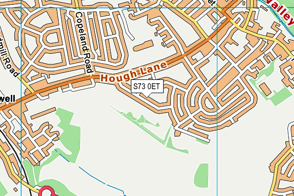 S73 0ET map - OS VectorMap District (Ordnance Survey)