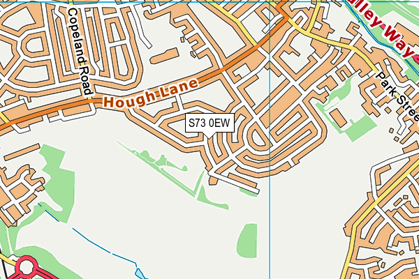 S73 0EW map - OS VectorMap District (Ordnance Survey)