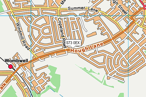 S73 0EX map - OS VectorMap District (Ordnance Survey)