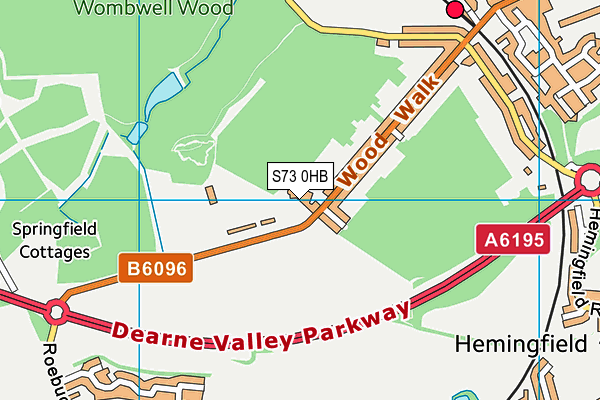 S73 0HB map - OS VectorMap District (Ordnance Survey)