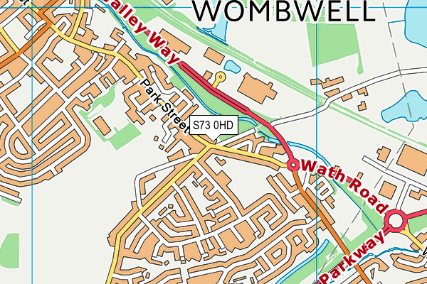 S73 0HD map - OS VectorMap District (Ordnance Survey)