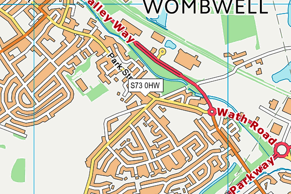 S73 0HW map - OS VectorMap District (Ordnance Survey)