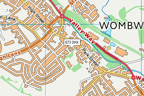 S73 0HX map - OS VectorMap District (Ordnance Survey)