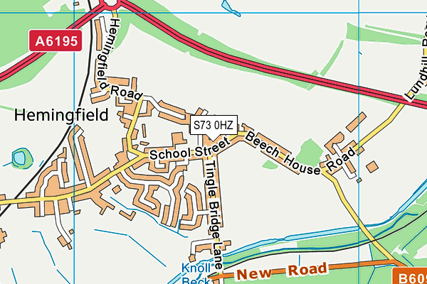 S73 0HZ map - OS VectorMap District (Ordnance Survey)