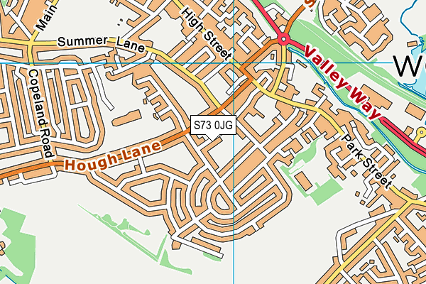 S73 0JG map - OS VectorMap District (Ordnance Survey)