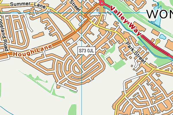 S73 0JL map - OS VectorMap District (Ordnance Survey)