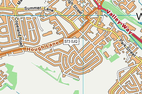 S73 0JQ map - OS VectorMap District (Ordnance Survey)