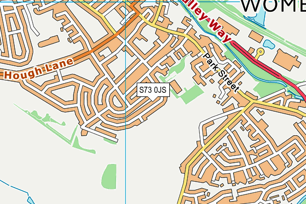 S73 0JS map - OS VectorMap District (Ordnance Survey)