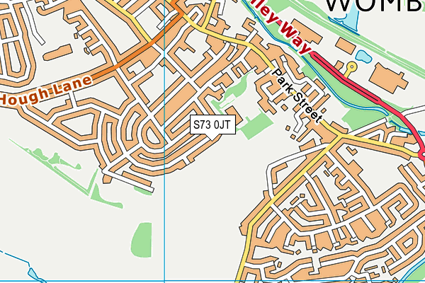 S73 0JT map - OS VectorMap District (Ordnance Survey)