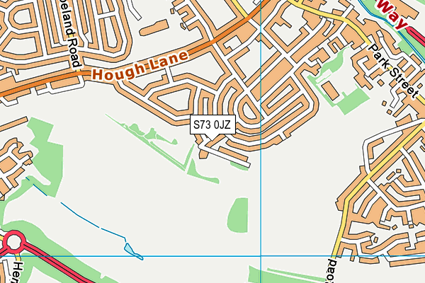 S73 0JZ map - OS VectorMap District (Ordnance Survey)