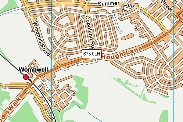 S73 0LH map - OS VectorMap District (Ordnance Survey)