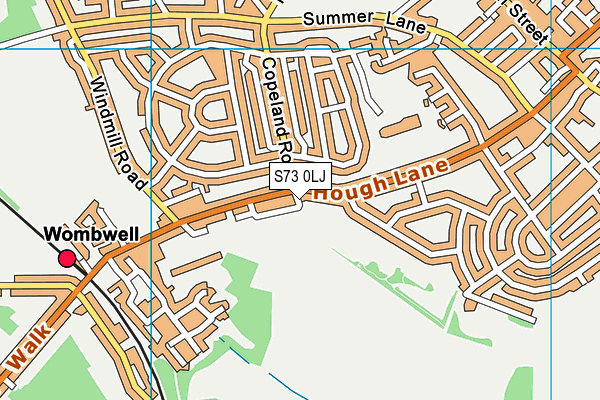 S73 0LJ map - OS VectorMap District (Ordnance Survey)